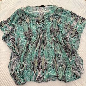 Vix by Paula Hermanny Turquoise Snake Print Coverup